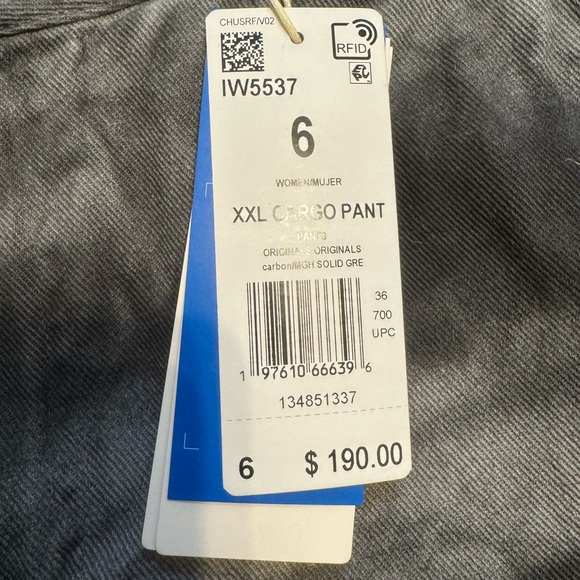 Adidas Grey Distressed Camouflage‎ Wash Cargo Pants SZ 6. NWT - Picture 7 of 9